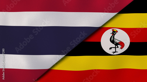 Free Download The flags of Thailand and Uganda. News, reportage, business background. 3d illustration - GFXLoad