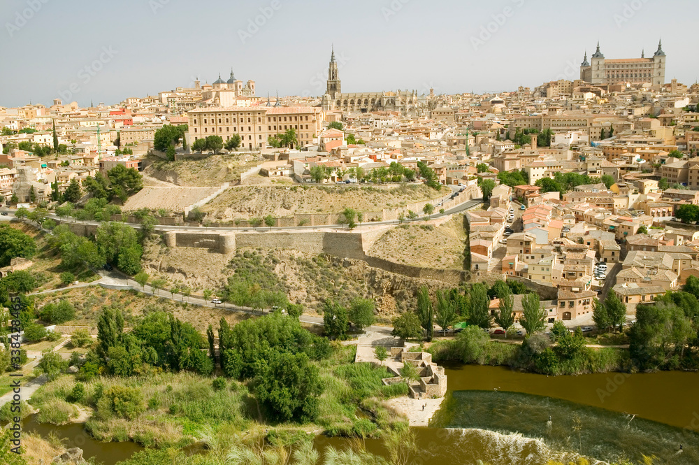 View overlooking the Tagus River and Toledo, Spain
