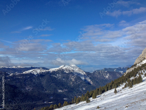 Obraz na płótnie Winter Hike in the Alps w salonie