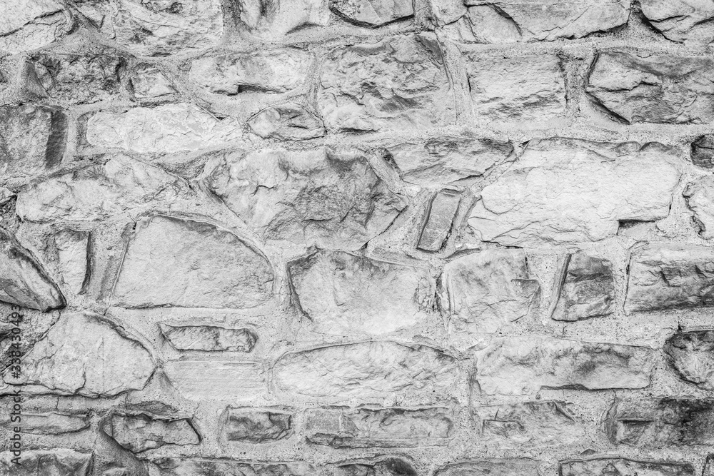 Fototapeta premium Mur en pierre noir et blanc