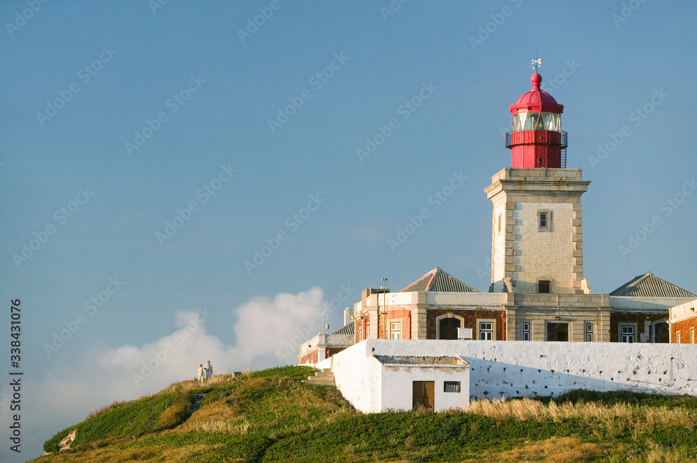 The lighthouse on Cabo da Roca on the Atlantic Ocean in Sintra, Portugal, the westernmost point on the continent of Europe, which the poet Cam›es defined as 
