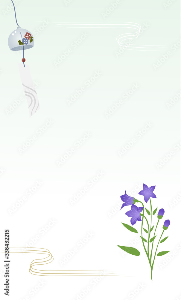 涼しげな夏の和風フレーム素材３ Stock Vector Adobe Stock