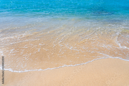 beautiful ocean wave on sandy beach. Background.