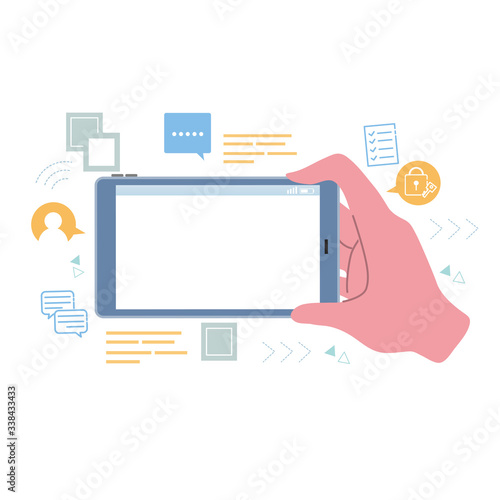 テクノロジーイメージ　スマートフォン　イラスト
