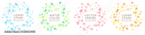 colorful watercolor bubble frames (vector)