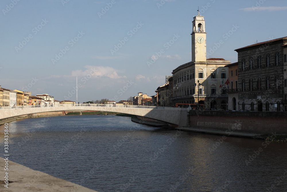 View of the city of Pisa from the Arno River