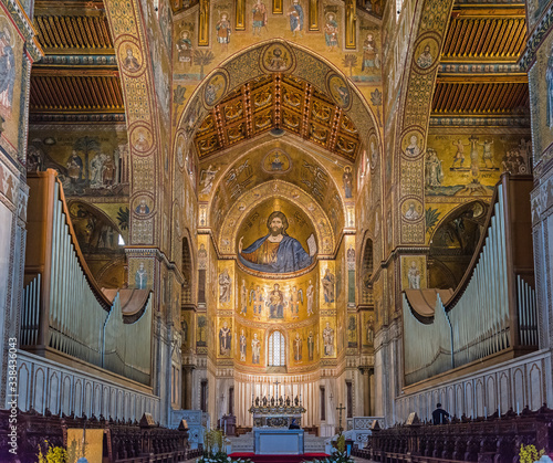 Interior of Duomo di Monreale  Sicily  Italy