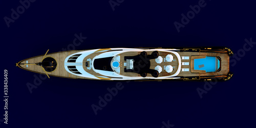 Super Yacht Luxury Yachting 3D illustration © Sasa Kadrijevic