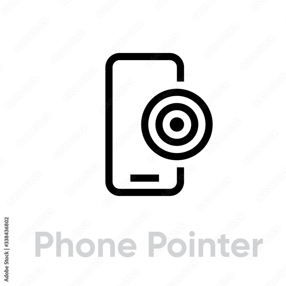Phone Pointer Personal Targeting icon. Editable line vector. Phone Pointer Personal Targeting icon. Editable line vector.
