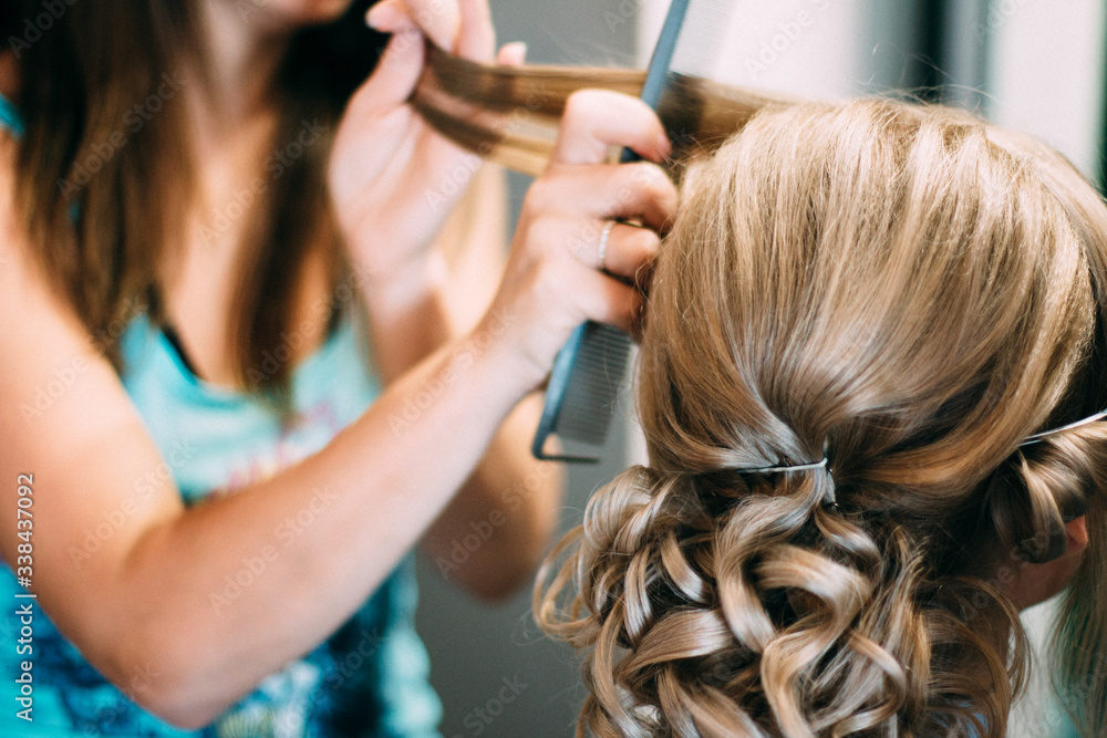 Fototapeta premium hairdresser with long hair