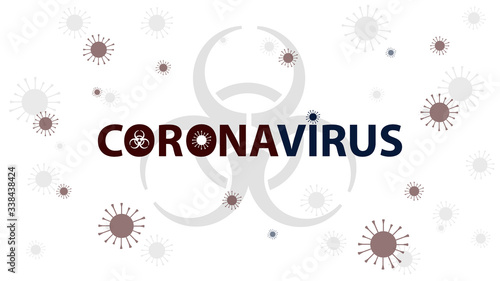 Simple and lite Coronavirus background with bacteria with inscription coronavirus using pandemic sign and coronavirus germs