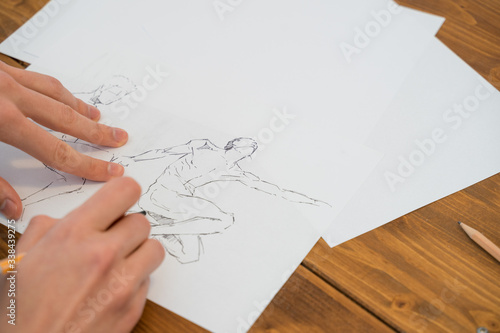 Drawing the human figure with a pencil or marker