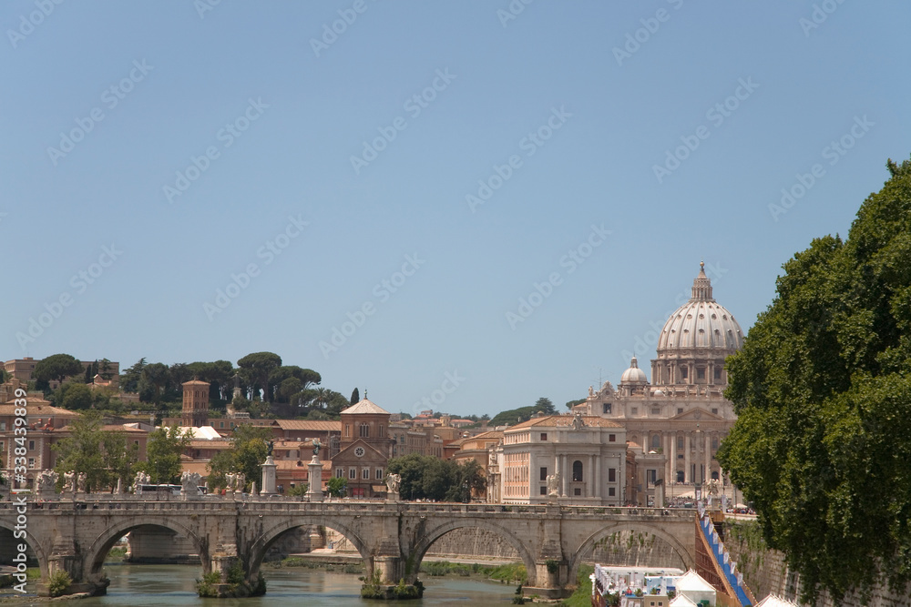 Bridge with Vatican City in the background, Rome, Italy, Europe
