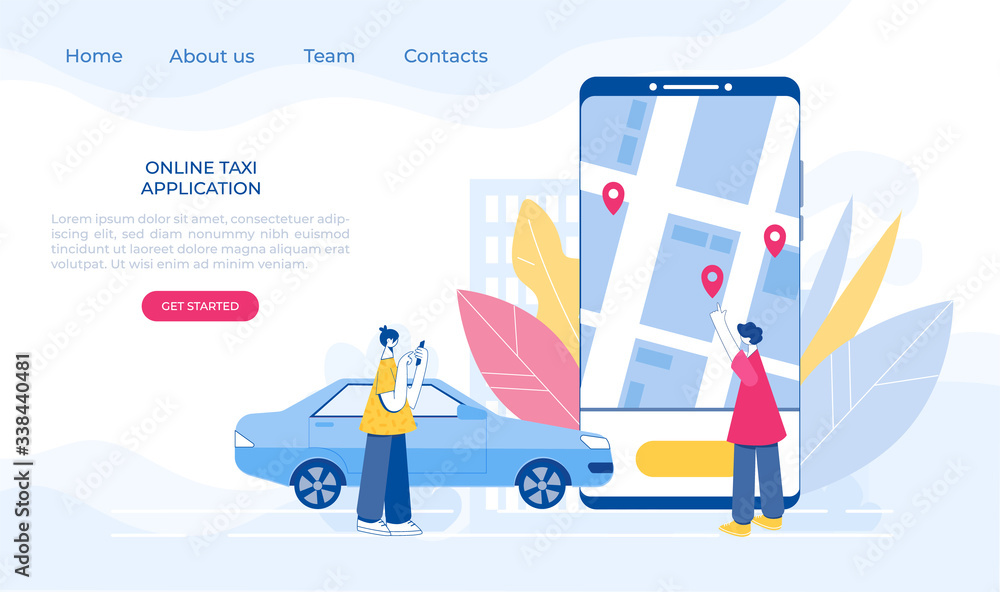 Car sharing concept. Mobile application. Vector illustration. Car sharing concept. Mobile application. Vector illustration.