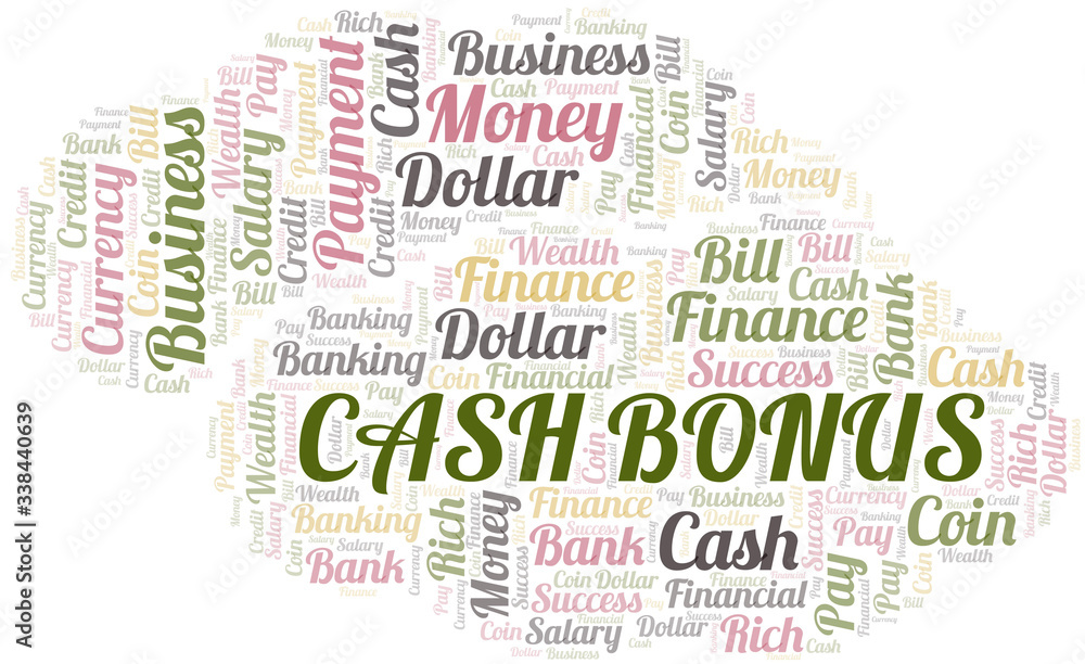 Fototapeta premium Cash Bonus typography vector word cloud.