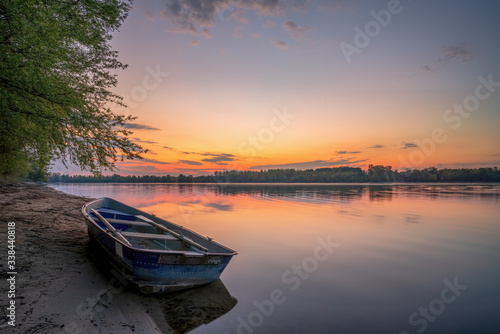 Colourful sunrise at the gold canal near rastatt