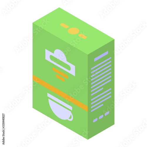 Green tea package icon. Isometric of green tea package vector icon for web design isolated on white background