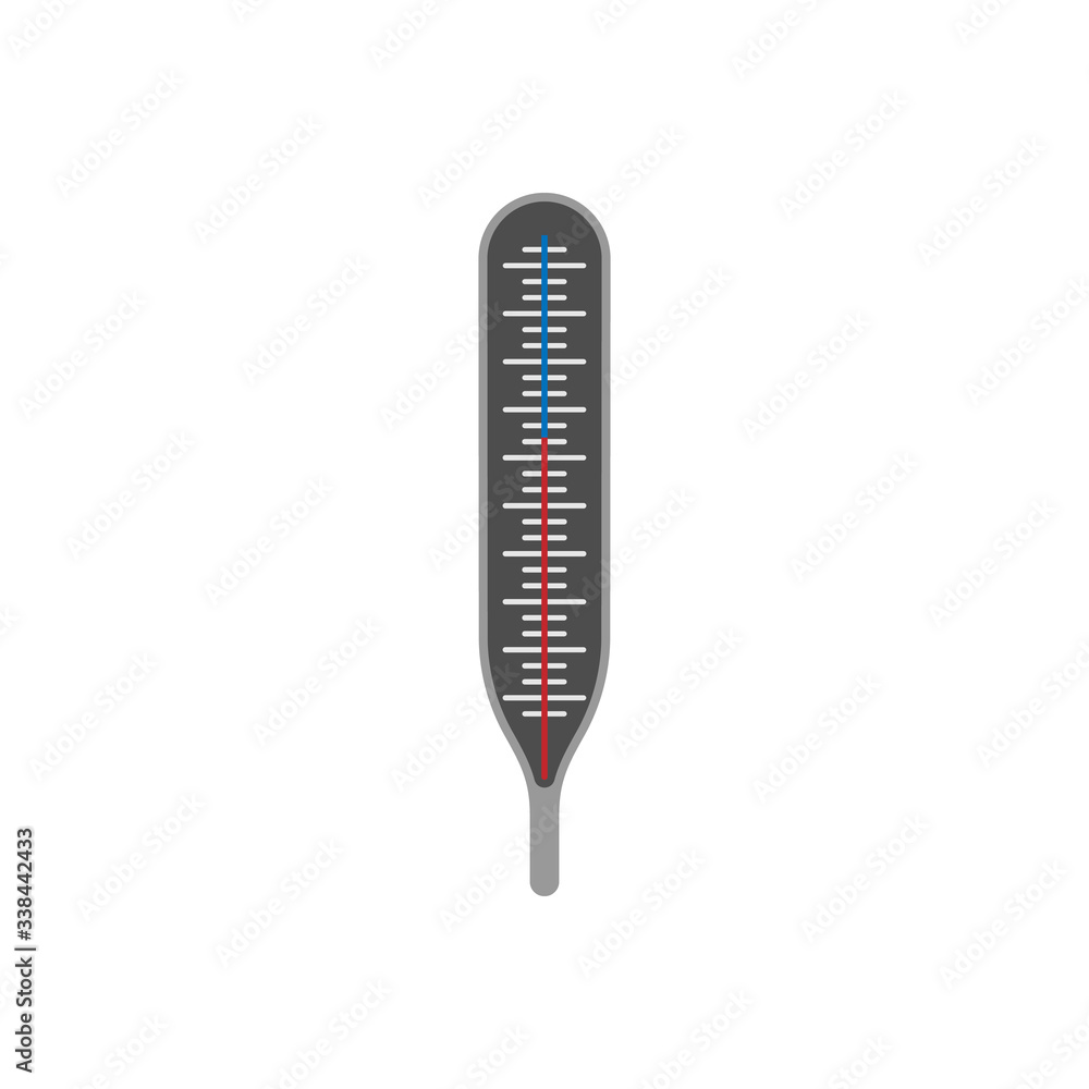 Medical thermometer realistic vector flat design icon symbol Medical thermometer realistic vector flat design icon symbol