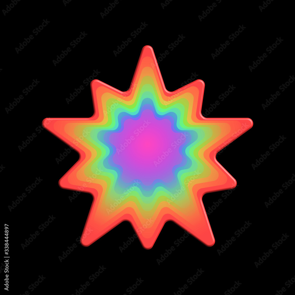 Étoile double multicolore en 3D Étoile double multicolore en 3D
