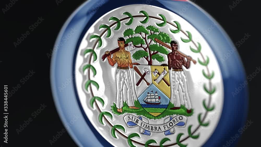 3D intro illustration intro representation of the flag and country of Belize