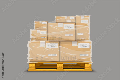 boxes stretch fim on pallet