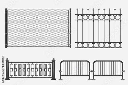 metal fence black color set