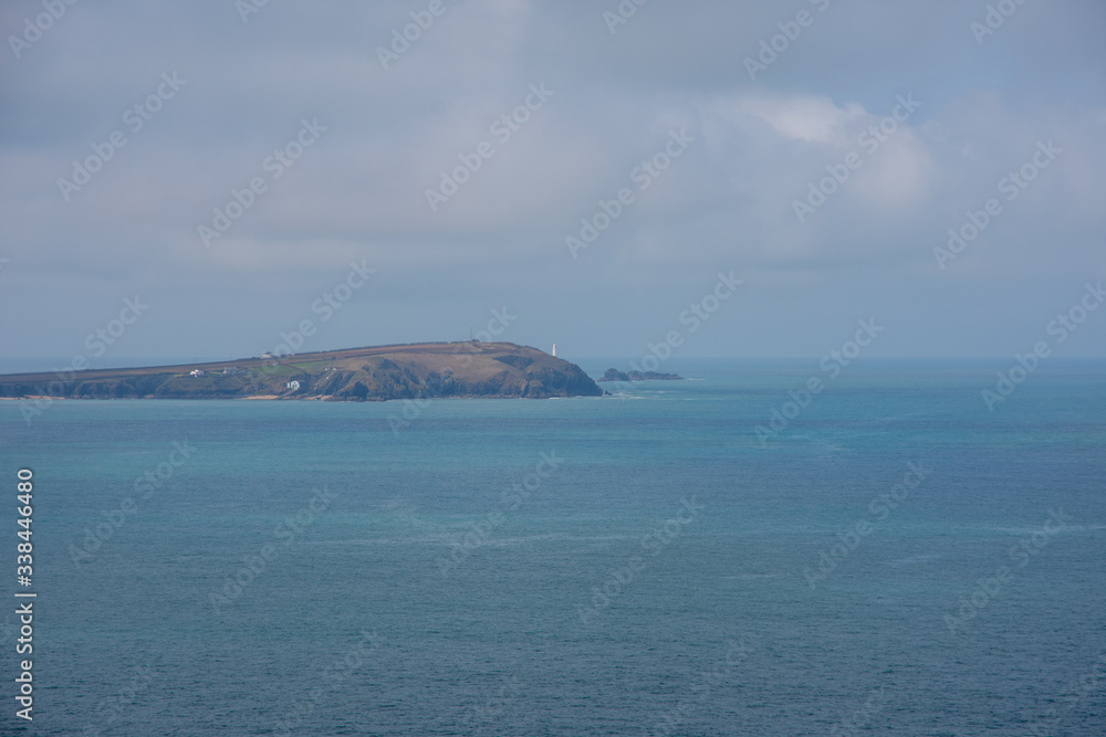 Coastal view of North Cornwall on a sunny spring day