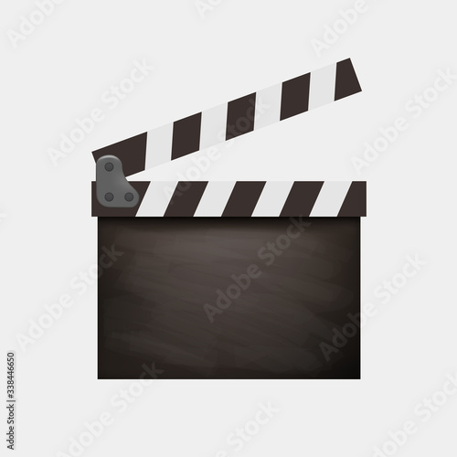 realistic clapper board used black
