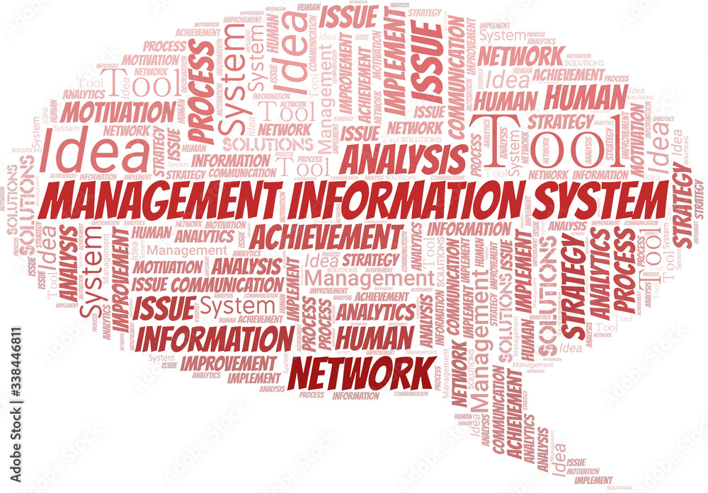 Management Information System typography vector word cloud. Management Information System typography vector word cloud.