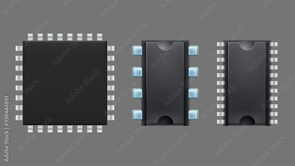 Obraz premium set micro chips on grey