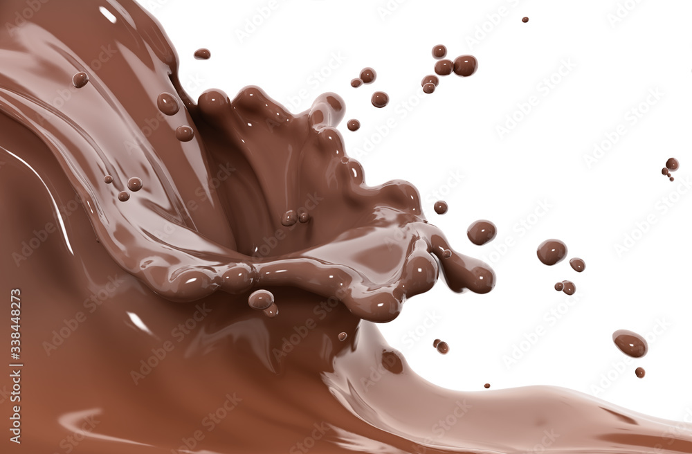 Splashing of chocolate isolated abstract background 3d rendering Splashing of chocolate isolated abstract background 3d rendering