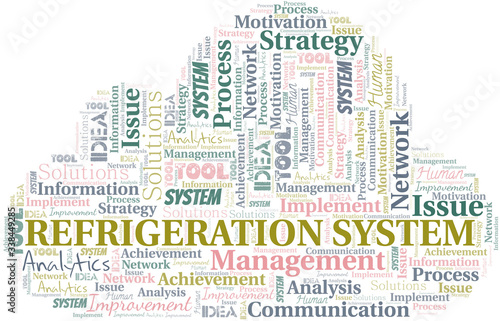 Refrigeration System typography vector word cloud.
