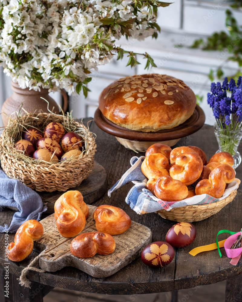 Jidasky or jidase and mazanec - traditional Czech sweet Easter pastry made of yeast dough
