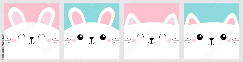 Cute cat icon. pink cat icon on white background. happy cat icon