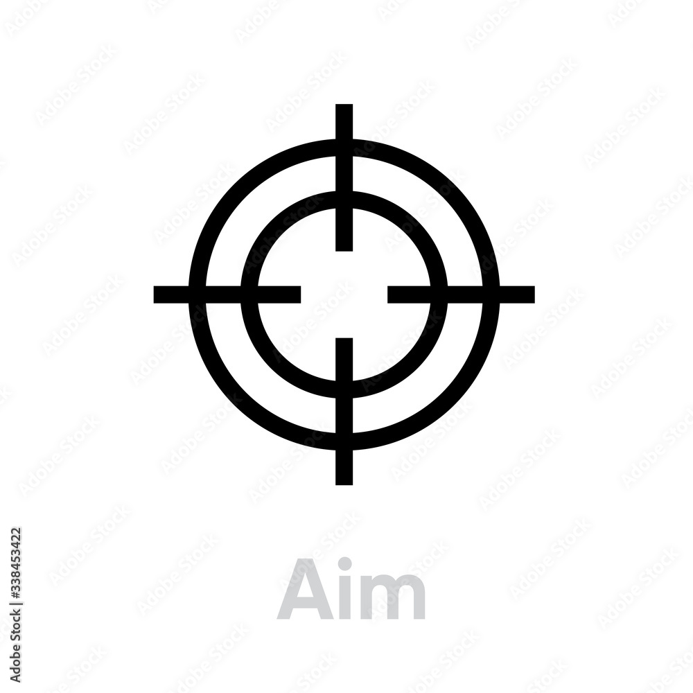 Aim Targets icon. Editable line vector. Aim Targets icon. Editable line vector.