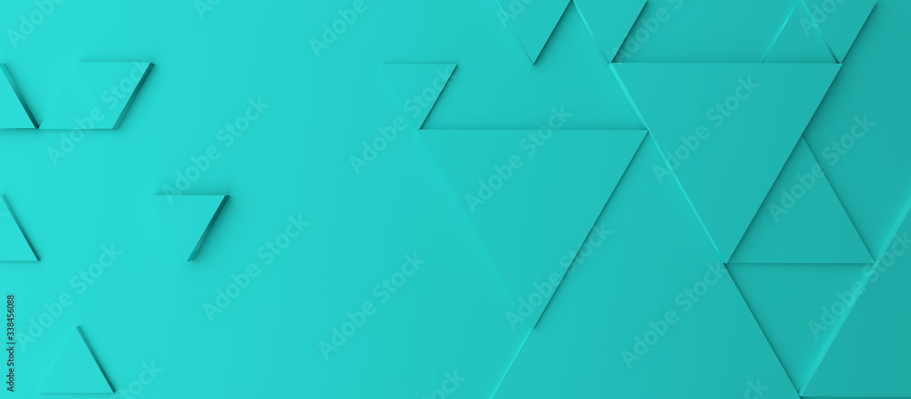 Fototapeta Abstract modern turquoise triangle background