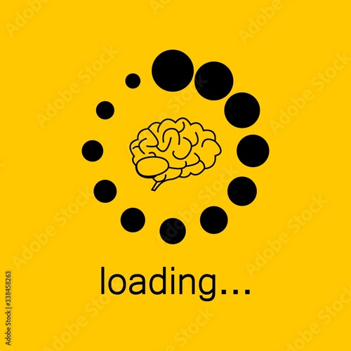 progress loading bar vector illustration. Brain loading
