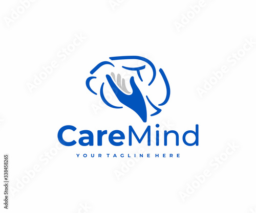 Behavioral health logo design. Brain science vector design. Psychology logotype