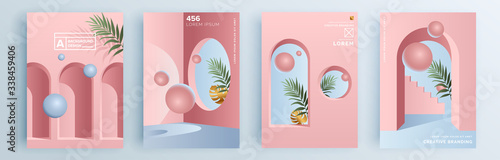 Modern abstract covers set, minimal covers design. Colorful geometric background, vector illustration.