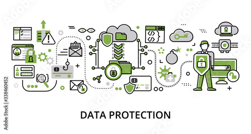 Infographic greenery Data Protection concept