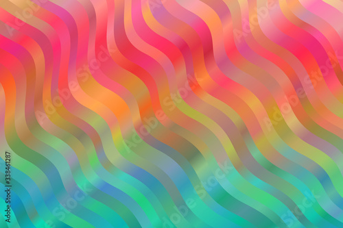 Red, yellow and blue waves vector background.