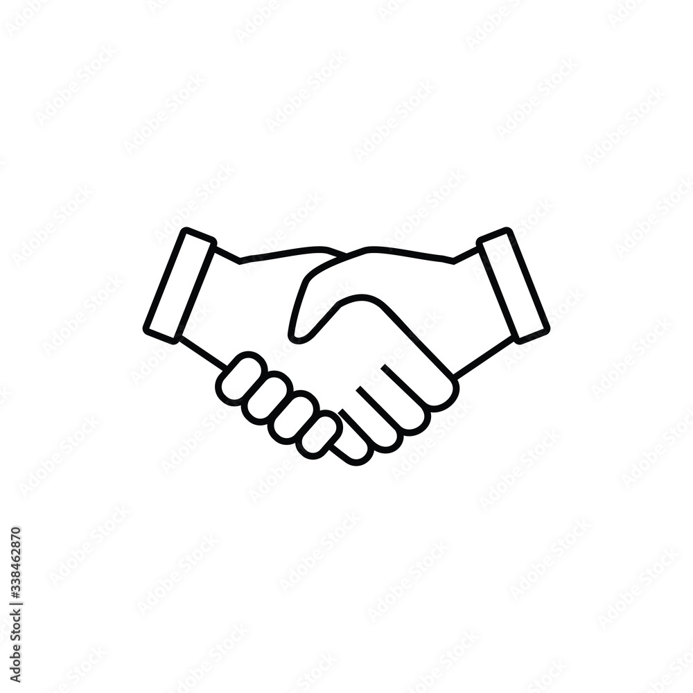 Handshake Icon, Handshake sign and symbol vector design Stock Vector