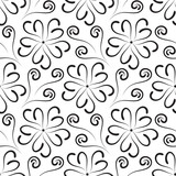 Vintage floral seamless pattern. Black and white flowers background.