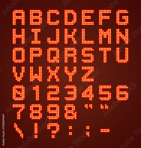Vector Vintage Bulb Lamp Disco Font in 80s and 90s Style
