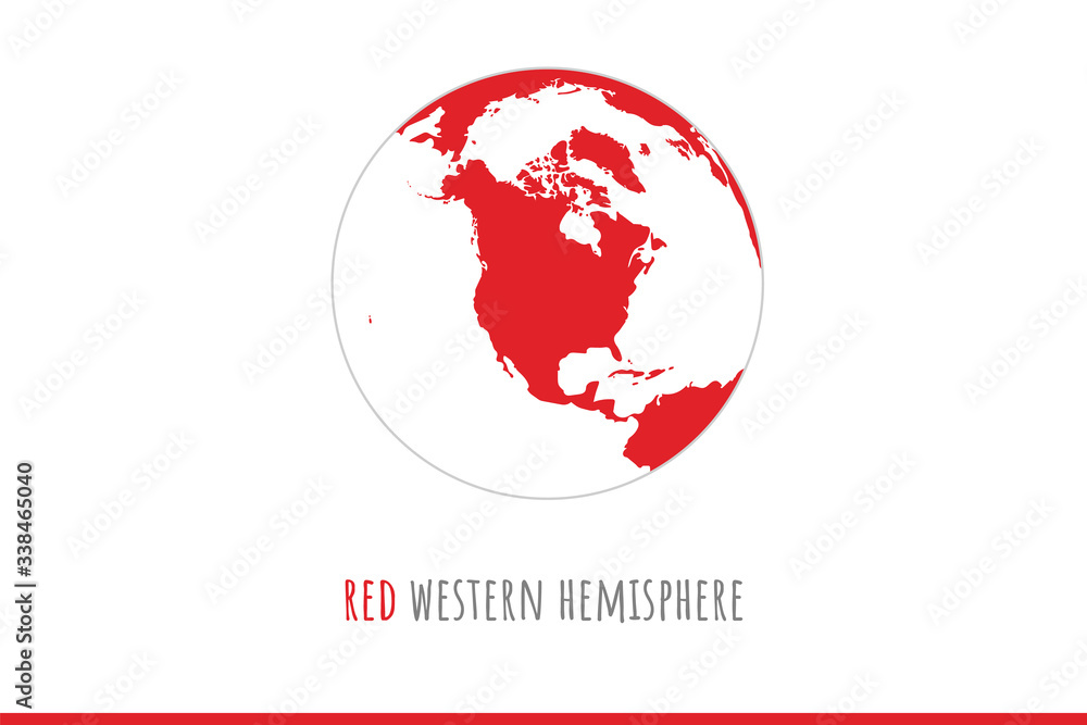 red world western hemisphere vector map detailed accurate illustration isolated red world western hemisphere vector map detailed accurate illustration isolated