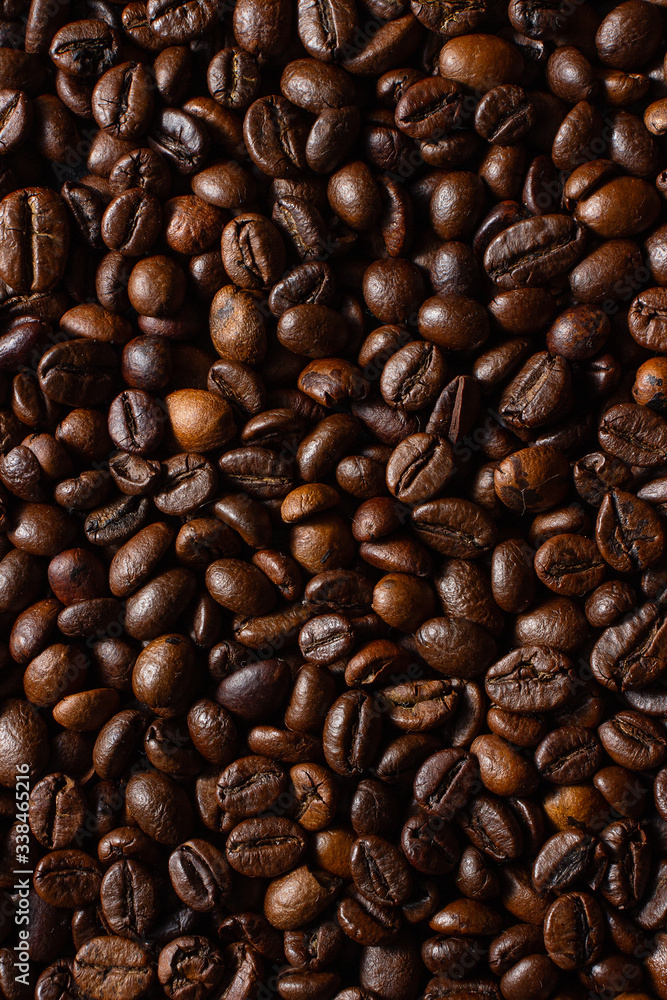 Freshly roasted aromatic coffee beans. Freshly roasted aromatic coffee beans.