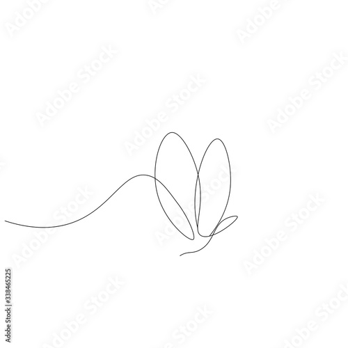 Butterfly flying line drawing background vector illustration