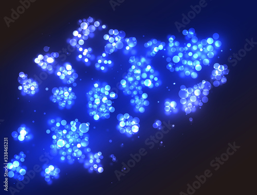Εκτύπωση καμβά Phosphorescent plankton glowing in the deep blue sea.