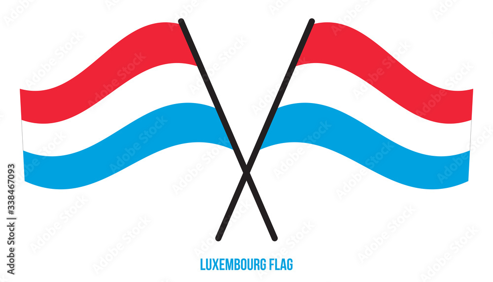 Luxembourg Flag Waving Vector Illustration on White Background. Luxembourg National Flag