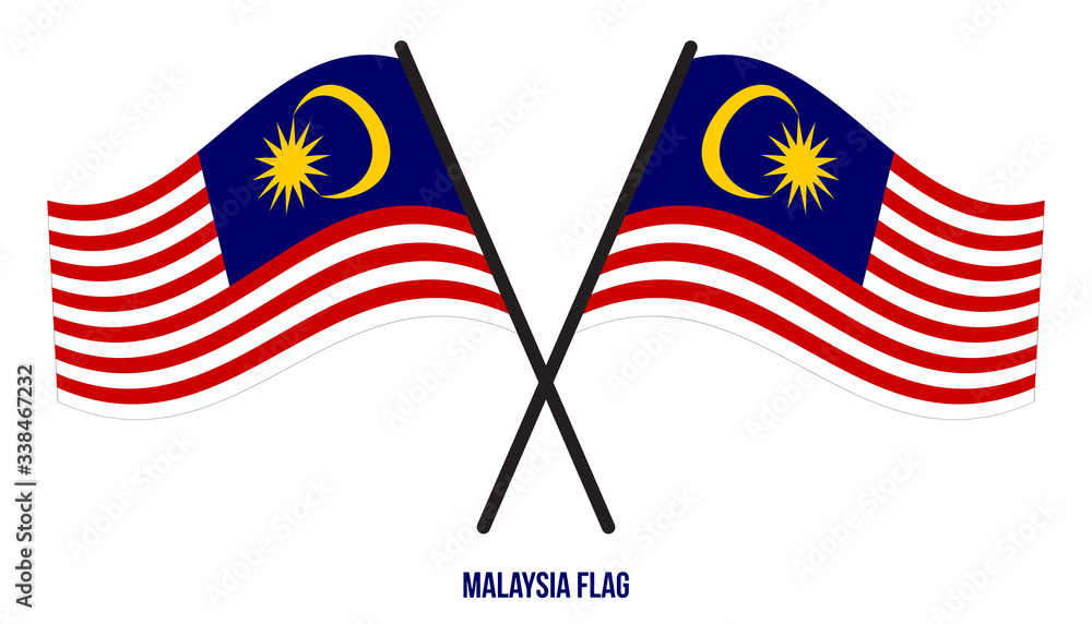 Malaysia Flag Waving Vector Illustration on White Background. Malaysia National Flag
